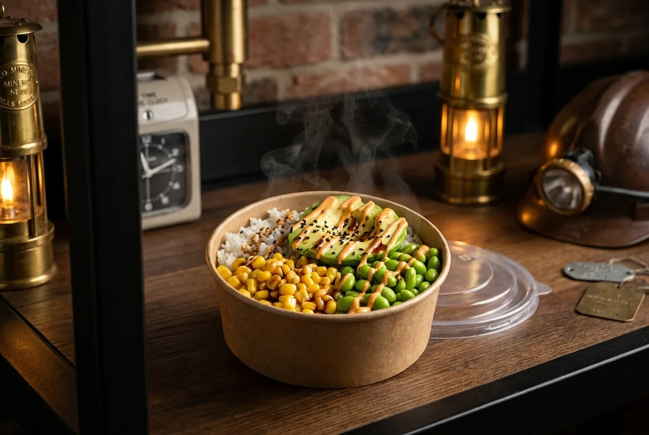 Grubengrün — Süßmais · Edamame · Avocado · Teriyaki · Sriracha Mayo