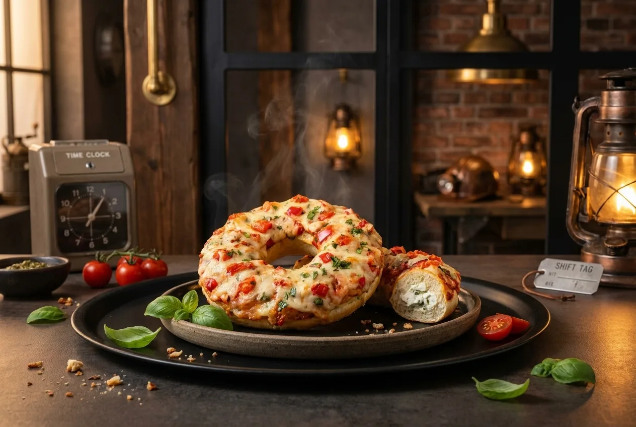 Kumpel Donut — Pizza-Donut — Flammkuchen · Jalapeños-Cheddar · Tomate-Basilikum